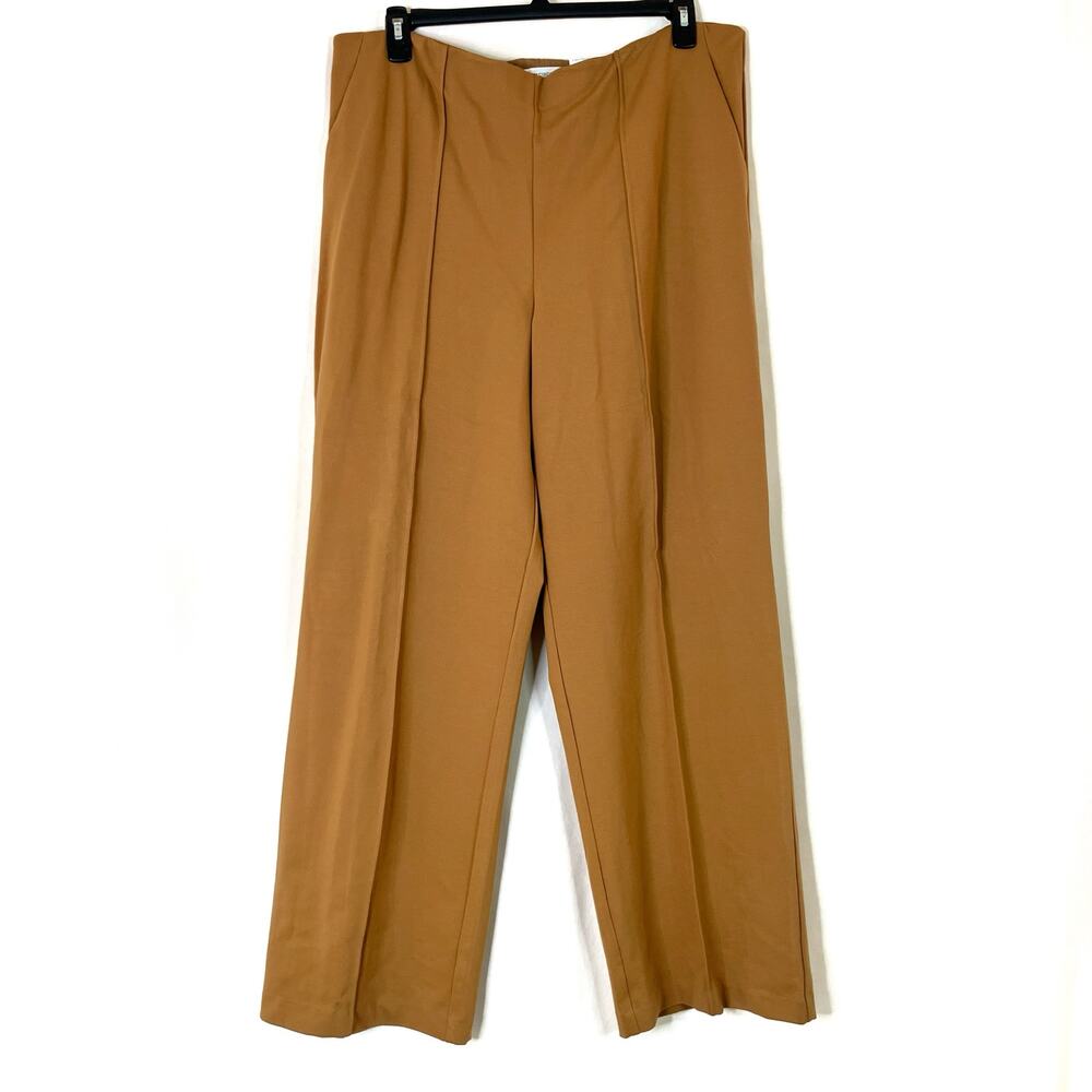Liz Claiborne | Wide Leg Brown Sugar Pants 4-Way Stretch NWT Womens XXL